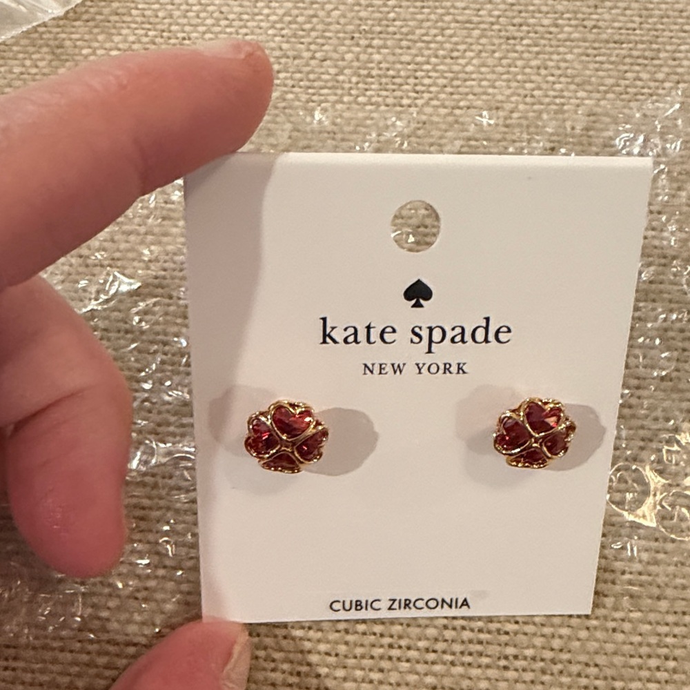 kate spade Ruby Something Sparkly Spade Studs/NWT - Picture 5 of 9